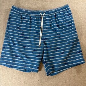 Bonobos Blue and White Striped Swim Trunks Quick-Dry‎